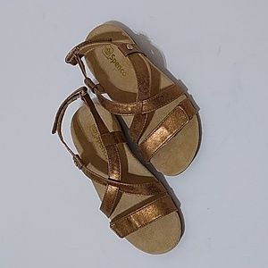 Spenco Women's Crisscross Metallic Sandals